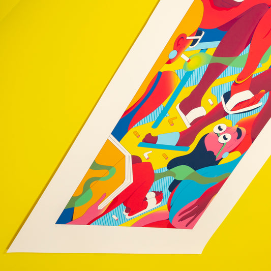 "I'd rather be at the beach with my friends" A2 Print