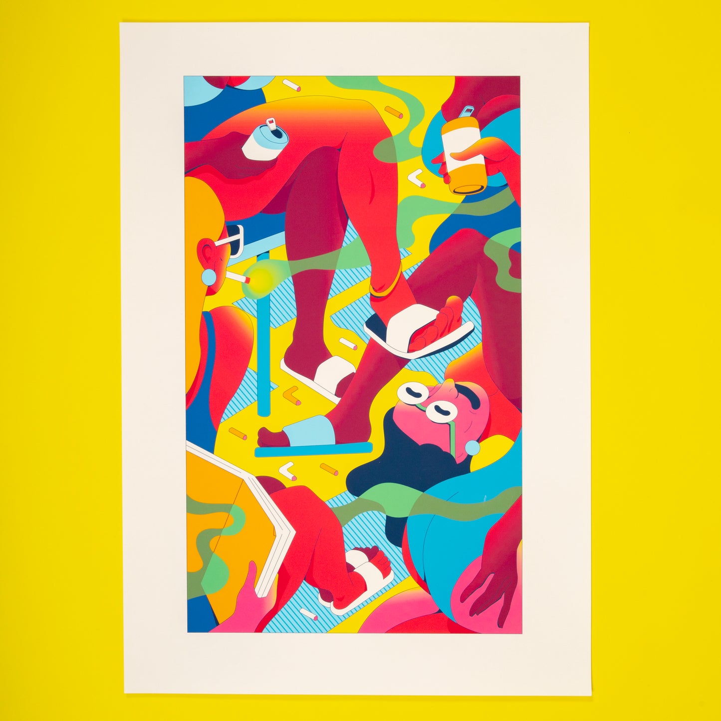 "I'd rather be at the beach with my friends" A2 Print